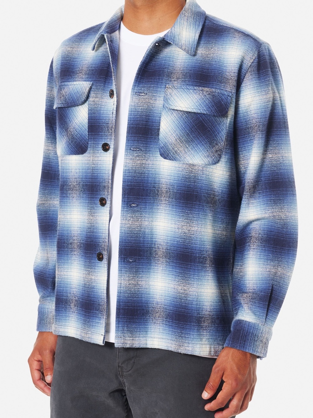 Katin Boys Shiloh Plaid Polar Navy Flannel Size Med 10-12
